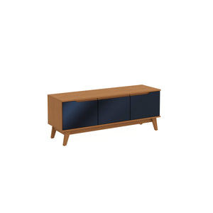 Mueble TV 55" 3 Puertas 136 cm Canela/Azul Kappesberg