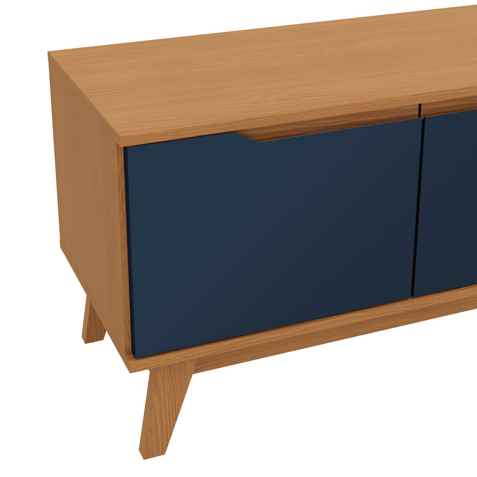 Mueble TV 55" Kappesberg 136cm con 3 Puertas Canela/Azul