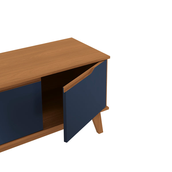 Mueble TV 55" Kappesberg 136cm con 3 Puertas Canela/Azul