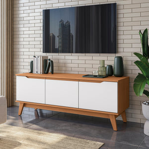 Mueble TV 55" Kappesberg 136cm con 3 Puertas Canela/Blanco