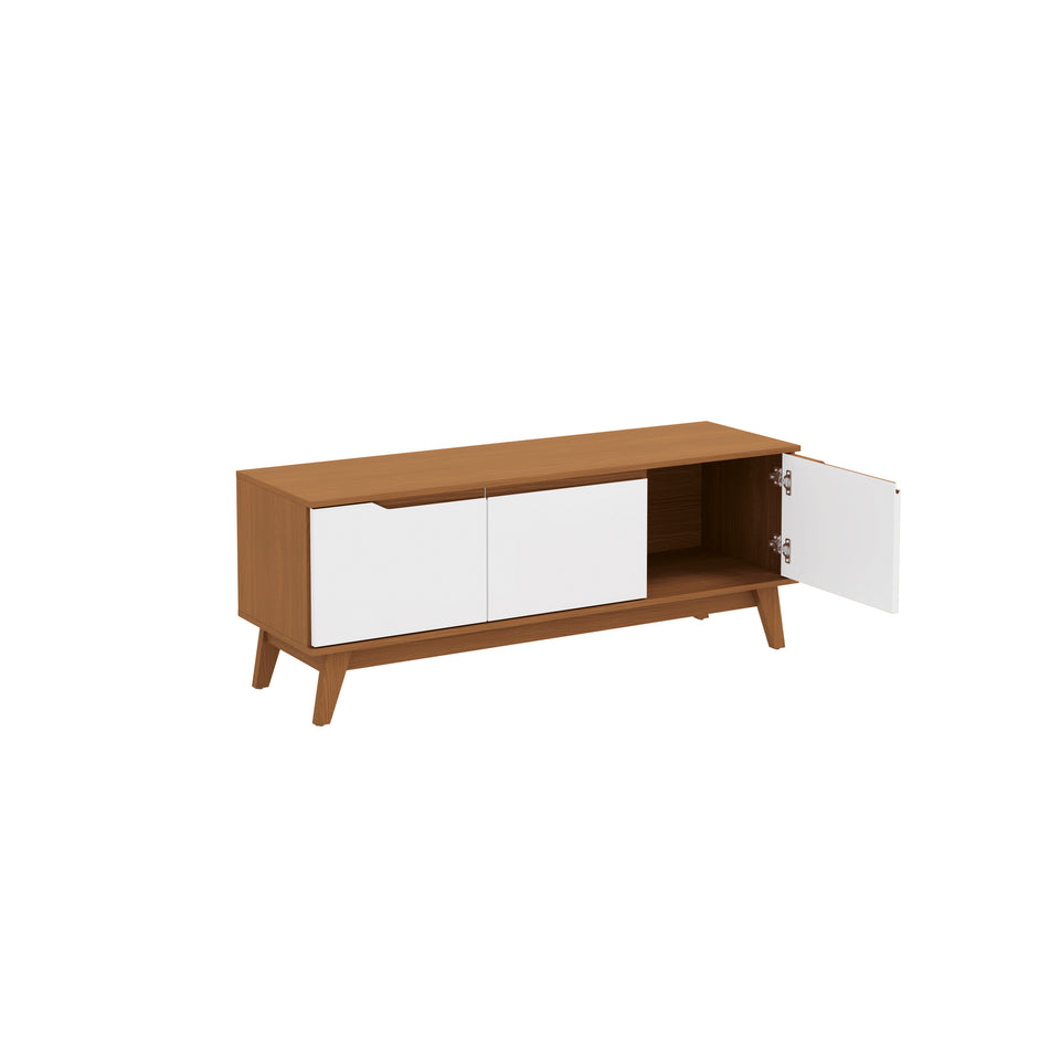 Mueble TV 55" 3 Puertas 136cm Canela/Blanco Kappesberg
