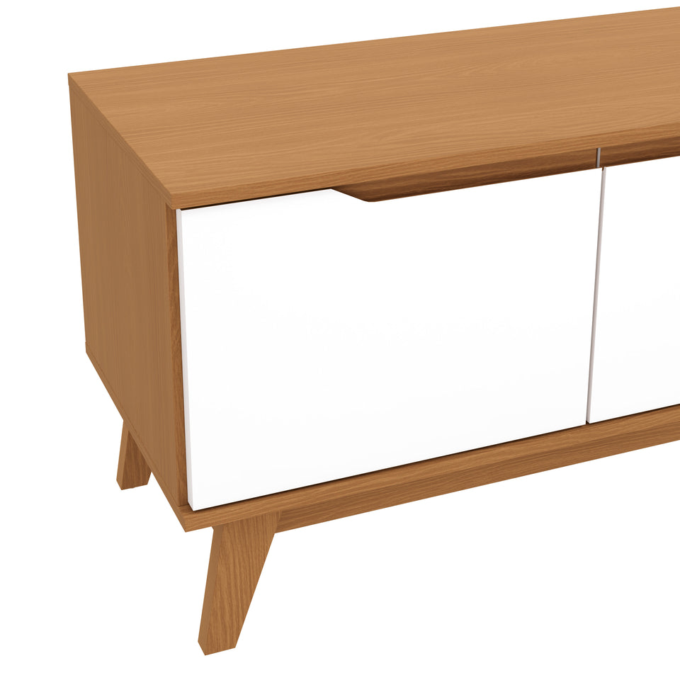 Mueble TV 55" Kappesberg 136cm con 3 Puertas Canela/Blanco