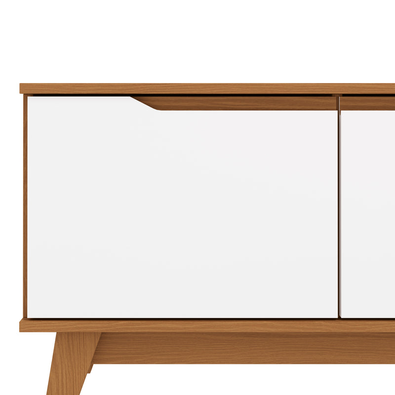 Mueble TV 55" Kappesberg 136cm con 3 Puertas Canela/Blanco