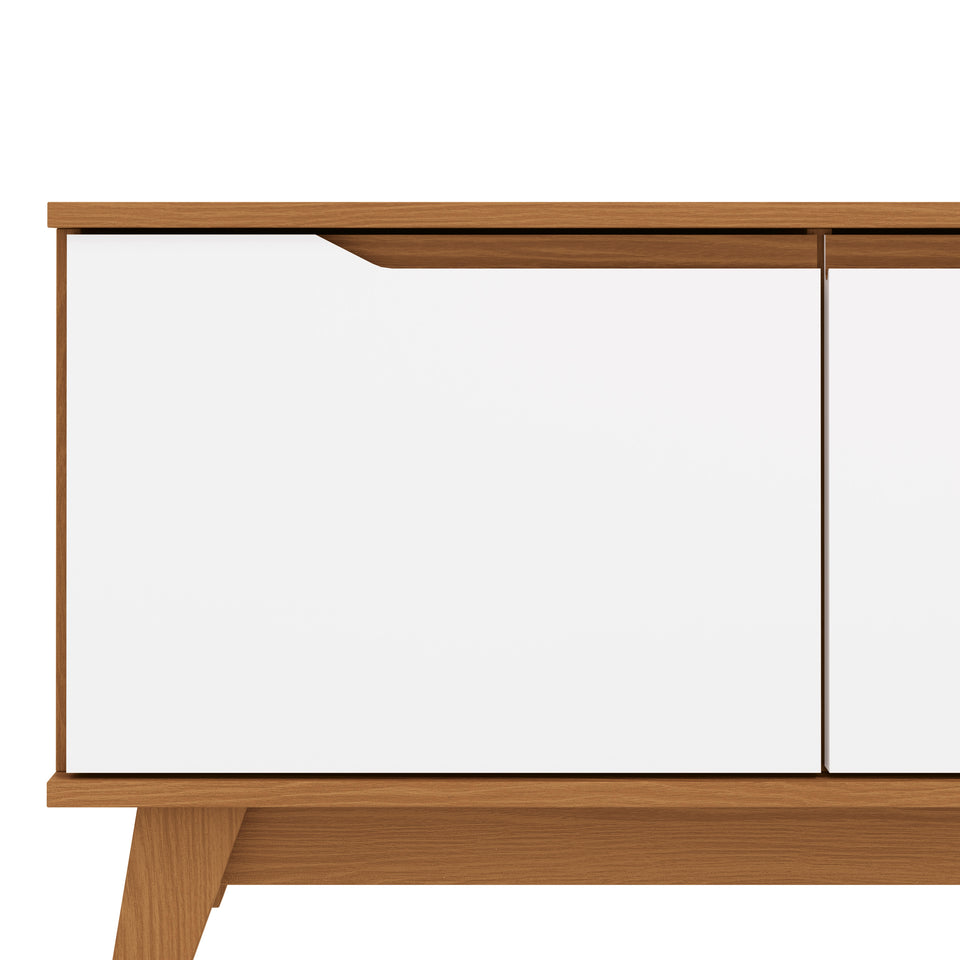 Mueble TV 55" Kappesberg 136cm con 3 Puertas Canela/Blanco