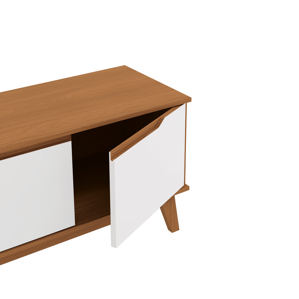 Mueble TV 55" Kappesberg 136cm con 3 Puertas Canela/Blanco