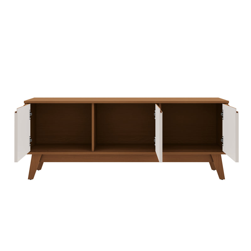 Mueble TV 55" Kappesberg 136cm con 3 Puertas Canela/Blanco