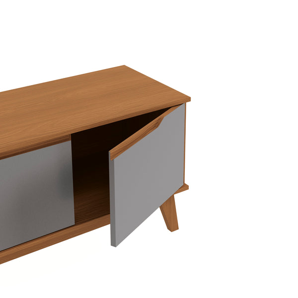 Mueble TV 55" Kappesberg 136cm con 3 Puertas Canela/Gris