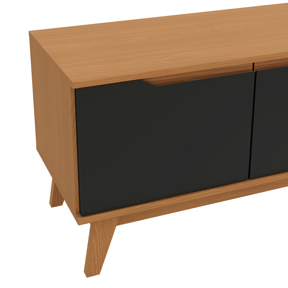 Mueble TV 55" Kappesberg 136cm con 3 Puertas Canela/Negro