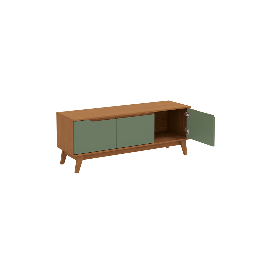 Mueble TV 55" Kappesberg 136cm con 3 Puertas Canela/Verde