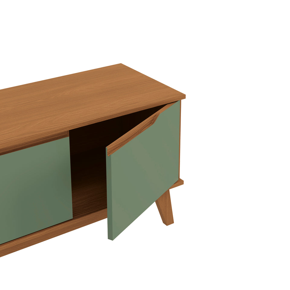 Mueble TV 55" Kappesberg 136cm con 3 Puertas Canela/Verde