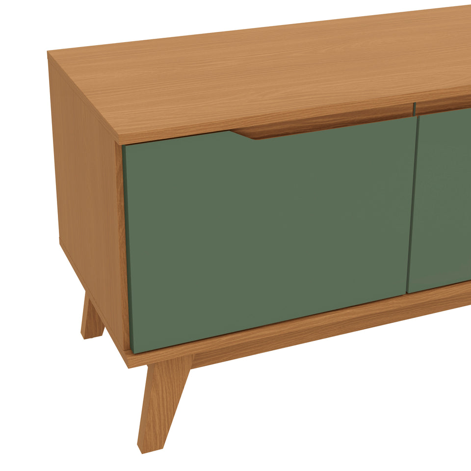 Mueble TV 55" Kappesberg 136cm con 3 Puertas Canela/Verde
