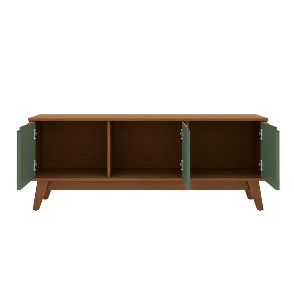 Mueble TV 55" Kappesberg 136cm con 3 Puertas Canela/Verde