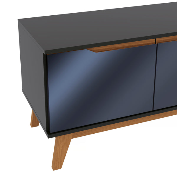 Mueble TV 55" Kappesberg 136cm con 3 Puertas Negro/Azul