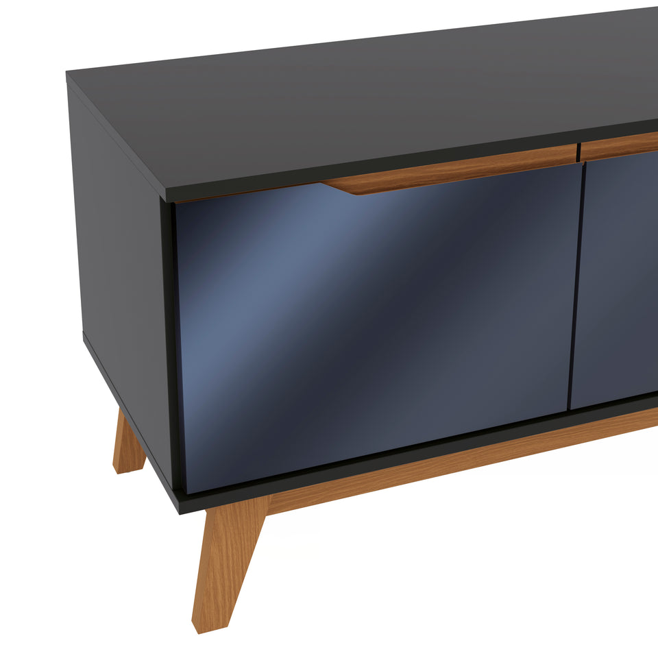 Mueble TV 55" Kappesberg 136cm con 3 Puertas Negro/Azul