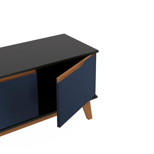 Mueble TV 55" Kappesberg 136cm con 3 Puertas Negro/Azul