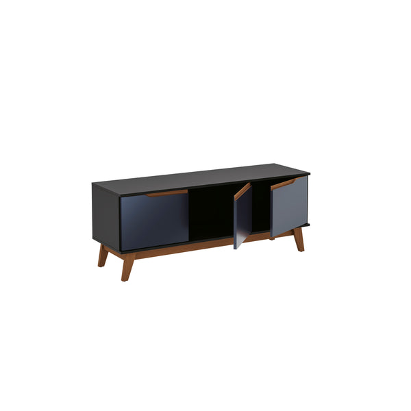 Mueble TV 55" Kappesberg 136cm con 3 Puertas Negro/Azul