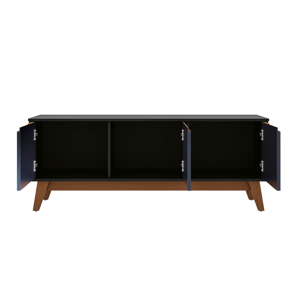 Mueble TV 55" Kappesberg 136cm con 3 Puertas Negro/Azul