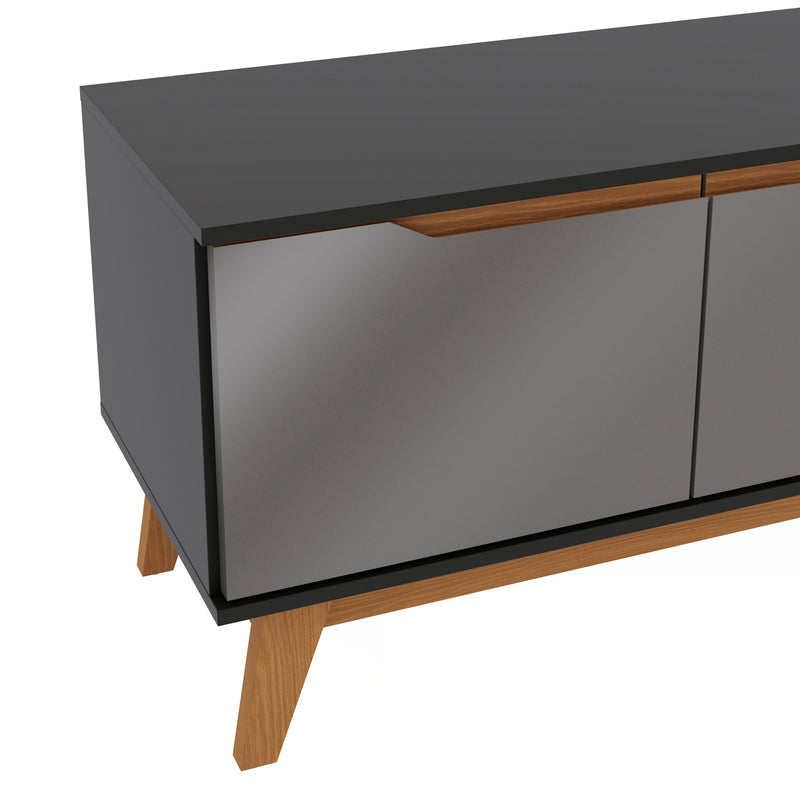 Mueble TV 55" Kappesberg 136cm con 3 Puertas Negro/Gris