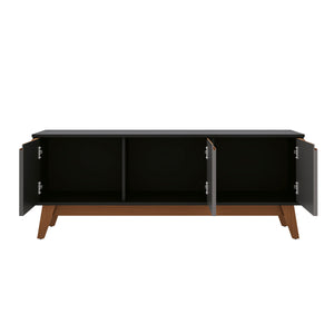 Mueble TV 55" Kappesberg 136cm con 3 Puertas Negro/Gris
