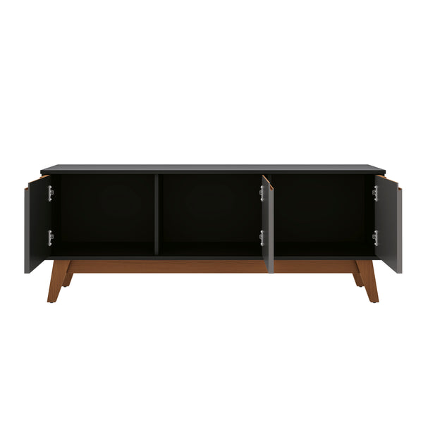 Mueble TV 55" Kappesberg 136cm con 3 Puertas Negro/Gris