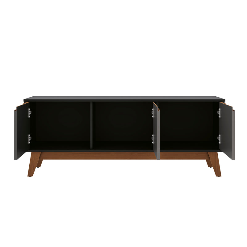 Mueble TV 55" Kappesberg 136cm con 3 Puertas Negro/Gris