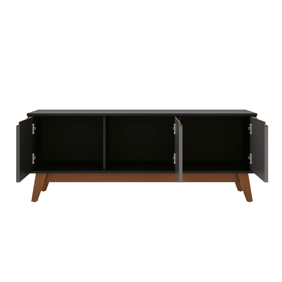 Mueble TV 55" Kappesberg 136cm con 3 Puertas Negro/Gris