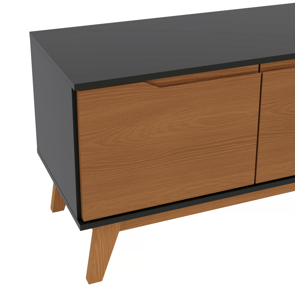 Mueble TV 55" Kappesberg 136cm con 3 Puertas Negro/Canela