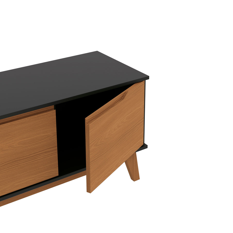 Mueble TV 55" Kappesberg 136cm con 3 Puertas Negro/Canela