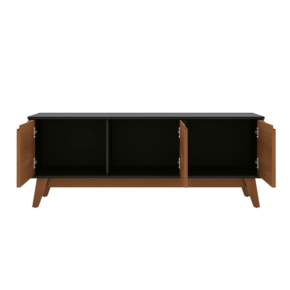 Mueble TV 55" Kappesberg 136cm con 3 Puertas Negro/Canela