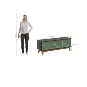 Mueble TV 55" Kappesberg 136cm con 3 Puertas Negro/Verde
