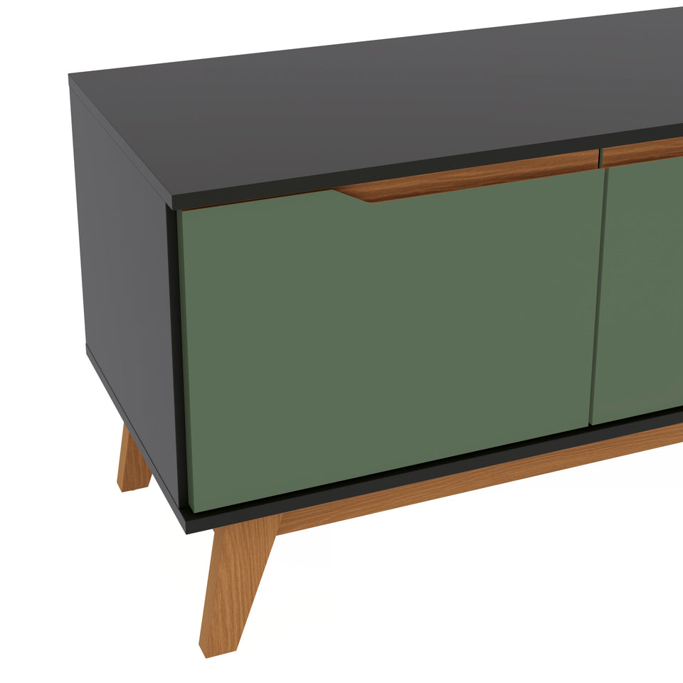 Mueble TV 55" Kappesberg 136cm con 3 Puertas Negro/Verde