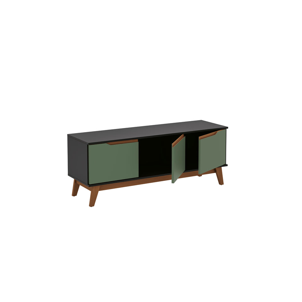 Mueble TV 55" Kappesberg 136cm con 3 Puertas Negro/Verde