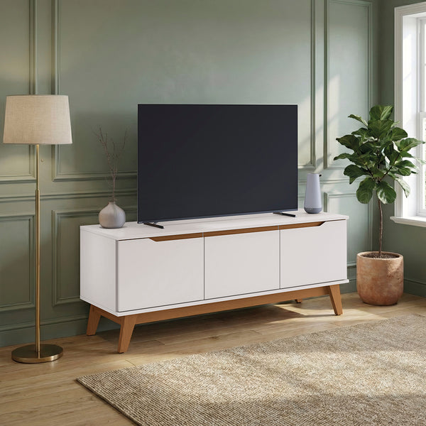 Rack TV 55" 136cm Blanco 3 Puertas Kappesberg