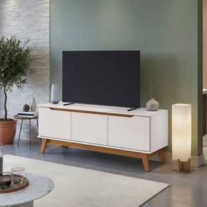 Mueble TV 55" 3 Puertas 136cm Blanco Kappesberg