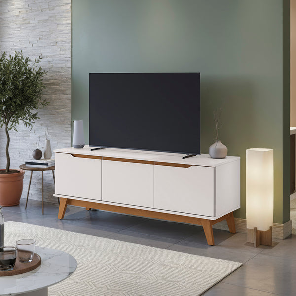 Mueble TV 55" 3 Puertas 136cm Blanco Kappesberg