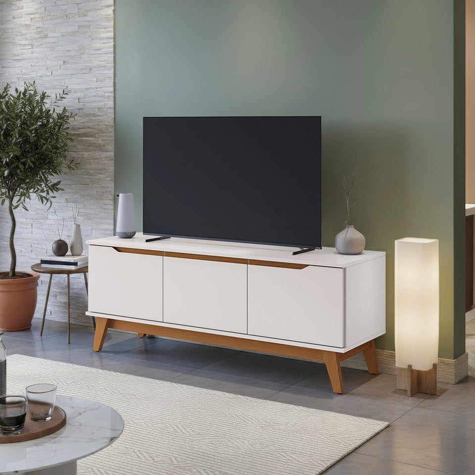 Mueble TV 55" 3 Puertas 136cm Blanco Kappesberg