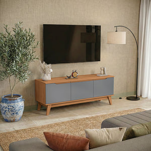 Mueble TV 55" 3 Puertas 136 cm Canela/Gris Kappesberg
