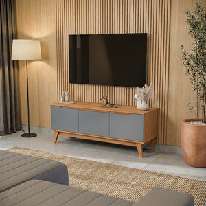 Rack TV Kappesberg 136 cm Canela/Gris 3 Puertas