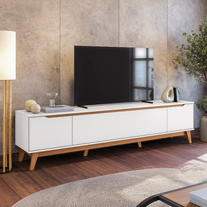 Mueble TV 85" Kappesberg 218cm con 3 Puertas Blanco