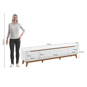 Rack TV 85" 218cm Blanco 3 Puertas Kappesberg