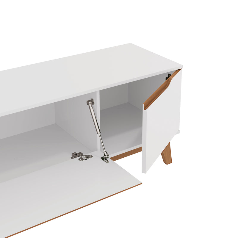 Mueble TV 85" Kappesberg 218cm con 3 Puertas Blanco