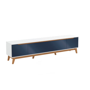 Rack TV 85" 218cm Blanco/Azul 3 Puertas Kappesberg