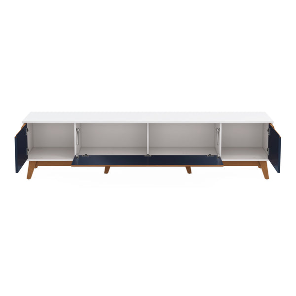 Mueble TV 85" Kappesberg 218cm con 3 Puertas Blanco/Azul