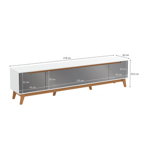 Rack TV Kappesberg 218cm Blanco/Gris 3 Puertas