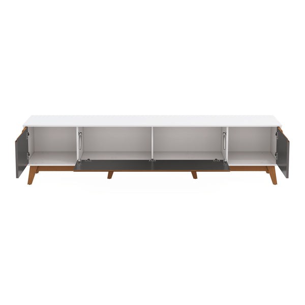 Mueble TV 85" 3 Puertas 218cm Blanco/Gris Kappesberg