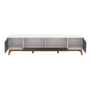 Mueble TV 85" Kappesberg 218cm con 3 Puertas Blanco/Gris