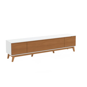 Mueble TV 85" 3 Puertas 218cm Blanco/Canela Kappesberg