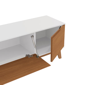 Mueble TV 85" Kappesberg 218cm con 3 Puertas Blanco/Canela