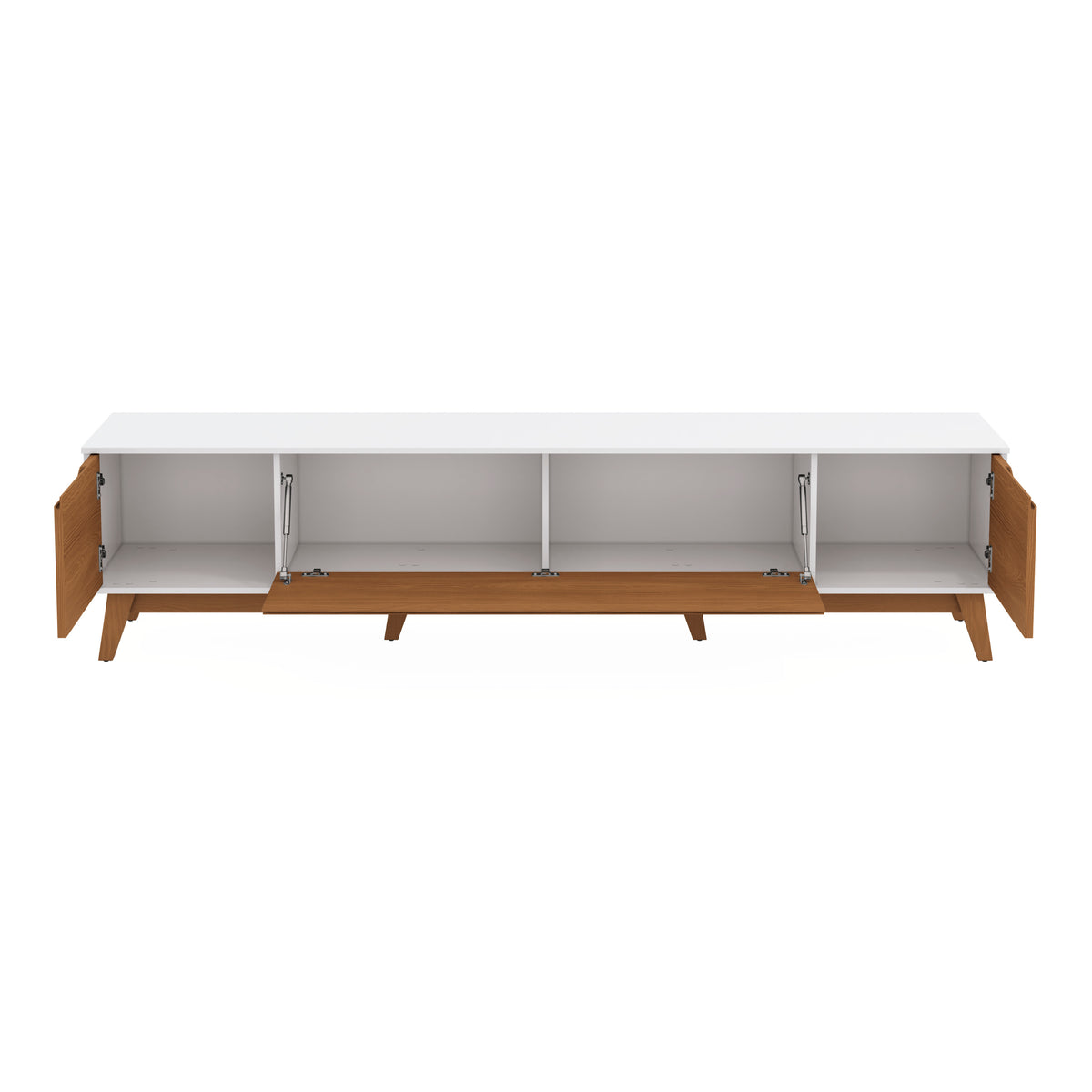 Mueble TV 85" Kappesberg 218cm con 3 Puertas Blanco/Canela