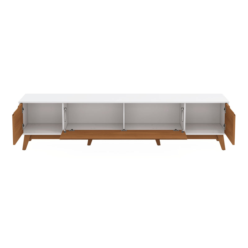 Mueble TV 85" Kappesberg 218cm con 3 Puertas Blanco/Canela
